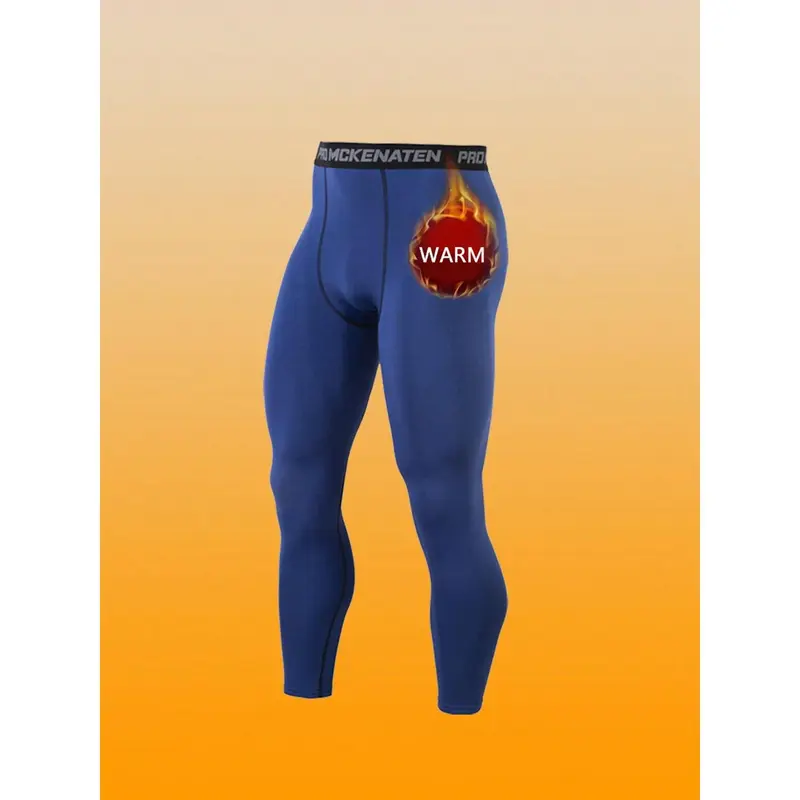 Men's Thermal Lined Sports Tights, Thermal Compression Pants For Running, Basketball, Fitness, Autumn/Winter, Plus Size 6