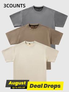 Men's Solid Color Shortsleeve Suede Tee, Regular Fit Casual Short Sleeve Crewneck T-shirt for Summer, Men's Plain Top for Daily Wear, Tshirt, Streetwear, Menswear, Casual T Shirts