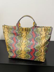 Fashionable Snakeskin Print Tote Bag, Large Capacity Shoulder Bag for Women, Casual Trendy Versatile High-quality Daily Commuting Bag, Girl Fashionable Shopping Bag