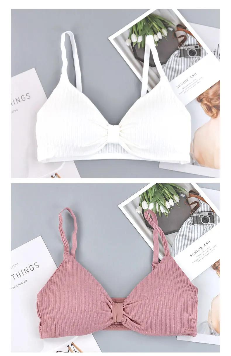 Product Introduction of Bow Back Strap with Thread Heart Knot Hot Selling Women's French Triangle Cup Thin Style No Steel Ring Gathering Wrapping Chest 6