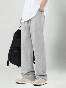 Men's Solid Color Straight Leg Sweatpants, Casual Comfy Breathable Pants for Summer, Fashion Men's Bottoms for Daily Wear