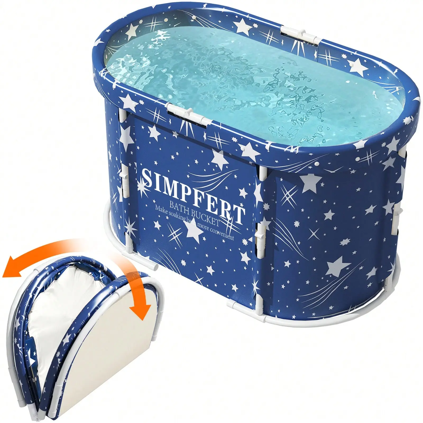 Portable Folding Bathtub Large PVC Bathtub Bath Bucket Insulation Bathing Bath Tub For Adult Children Swimming Pool 115*60*50cm