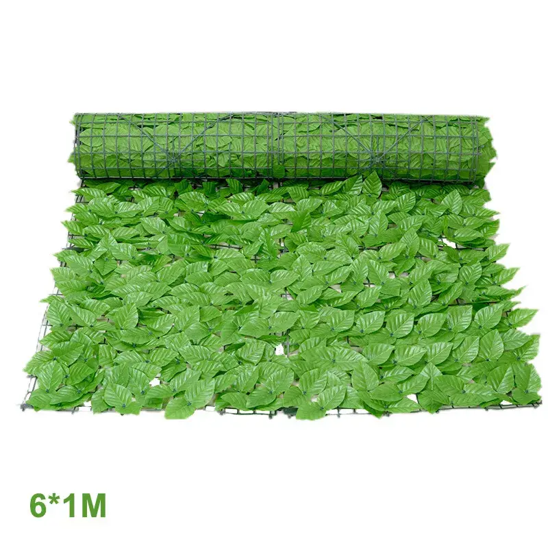 6M Artificial Hedge Fake Ivy Leaf Garden Fence Privacy Screening Roll Wall Panel 7