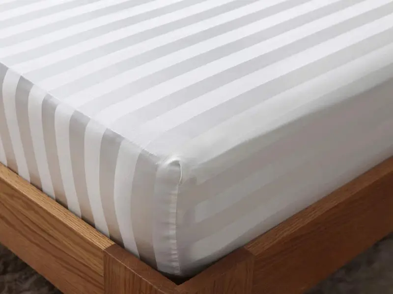 Luxury Soft Stripe Fitted Sheet Extra Deep 40cm 600 Thread Count 100% Egyptian Cotton Cozy Elasticated Bed Cover Double Super King Bedding Size 6