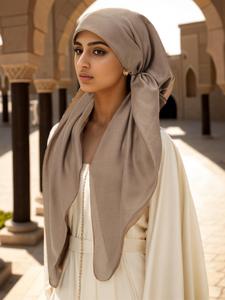 Women's Solid Color Instant Hijab, Elegant Minimalist Breathable Comfortable Hijab, Modesty Fashionable Soft Muslim Hijab for Women & Girls,  Clothes for Women