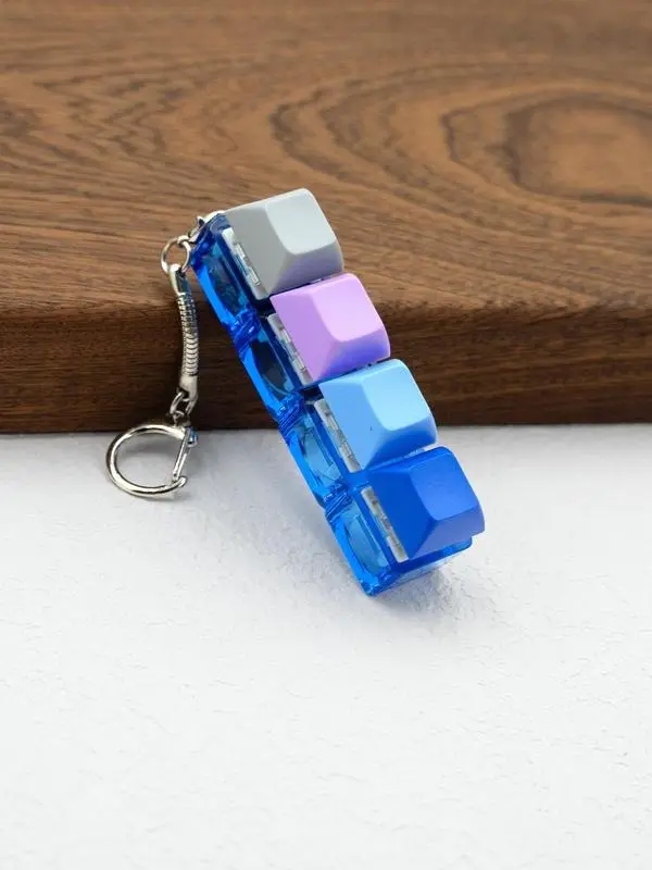Fun Keycap Keyboard Keychain As Summer Outfits 2025, Punk Style Keyboard 4 Keys Toy Keychain for Women & Men, Summer Fashion Accessories for Daily Use for Decompression Gift 7