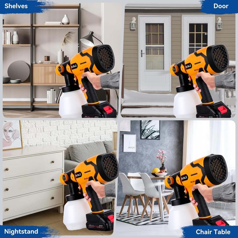 2x Battery 21V Cordless Paint Sprayer Electric Spray Gun Coating Airbrush 1000ML  UK 2
