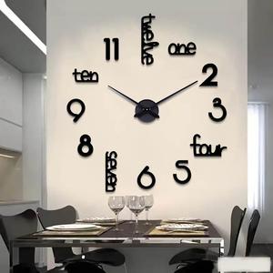 DIY Wall Clock, 1 Count Battery Powered Modern Acrylic Wall Clock without Battery, Silent Wall Clock for Home Living Room Bedroom Decor, Home Decor, Room Accessories