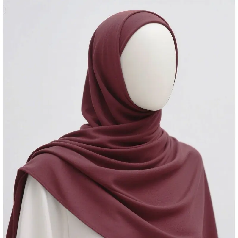 Yaqeen Jersey Hijab – Subtle Shine & Perfect Length 3