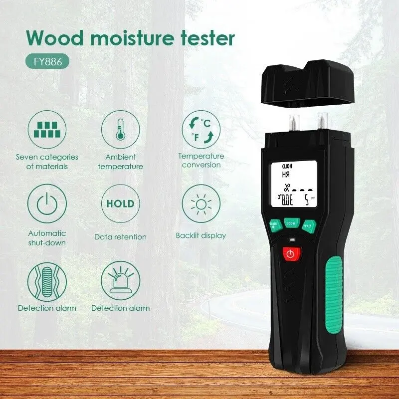 Wood Brick Screed Wallpaper Caravan Tester Digital Moisture Detector Damp Meter - Measure Moisture Levels 2