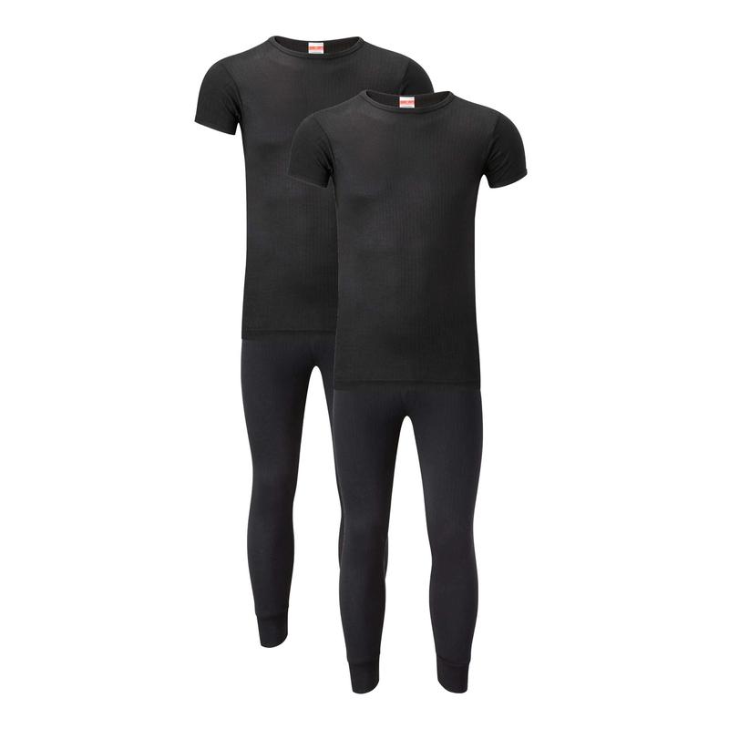 Pack of 2 Mens Thermal Underwear Set Top and Bottom Warm Baselayer for Winter Outdoor Sports in Black Grey Navy White Small to Large by Heatwave Thermalwear 5