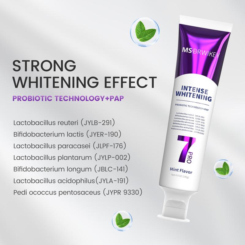 Product Introduction of MSDRWIKEY 3-Pack Toothpaste Combo | 7Pro Fresh Formula | Fluoride-Free Enamel Repair & Sensitive Teeth Care | Fresh Mint 4