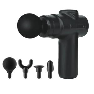 Adjustable Vibration Intensity Electric Muscle Massager, Handheld Neck Back Body Massager with 4 Replacement Head, Professional Adjustable Muscle Massage Tool for Home & Travel, Gym Accessories, Massage Neck Massagers, Neck Massager, Dark Gray