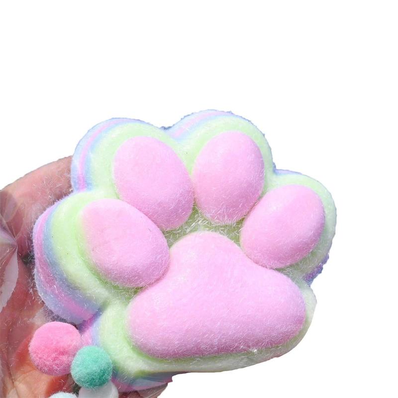 Relieve Stress And Release Small Toy Handmade Taba Big  Toy For Stress Relief ( Big )  Cat Paw Shape Cotton Candy Style 3