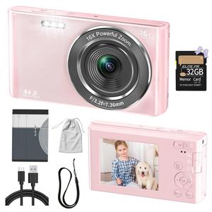 1080P HD Digital Camera with 32G Memory Card, 16X Digital Zoom Camera, Portable Mini Camera for Teenagers Students Boys Girls, Tech Gadgets, Cute
