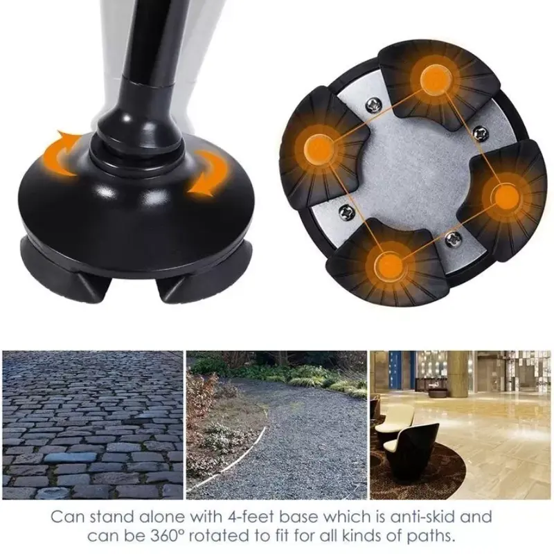Collapsible Telescopic Folding Cane Elder Cane LED With alarm Walking Trusty Sticks Elder Crutches for Mothers the Elder Fathers , Elder Folding Walking Stick Walking Cane Height Adjustable LED Light Alarm 6