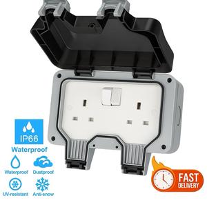 IP66 Outdoor Plug Socket - 13A Double Switched, Waterproof & UV-Stable, Easy Wall Installation, Heavy-Duty Housing, Secure Wiring, Ideal for Gardens & Patios