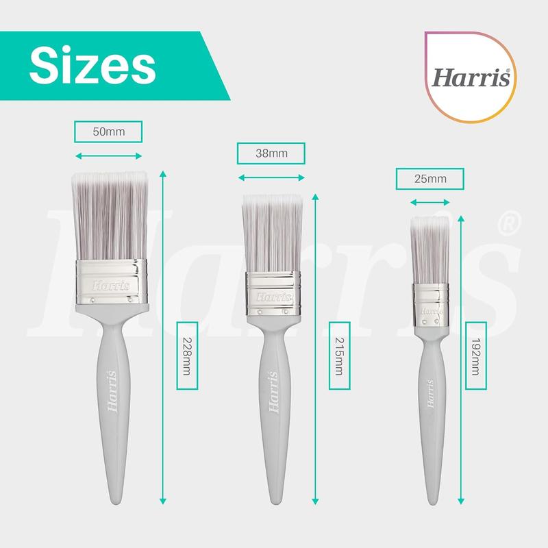 Essentials Walls & Ceilings Paint Brushes - 3 Brush Pack (1", 1.5", 2") - Grey 1