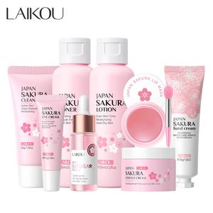 Sakura Skin Care Set, 8 Counts/set Moisturizing Facial Skincare Kit, Skin Care Kit for Women, Gift for Girls, Serum, Toner