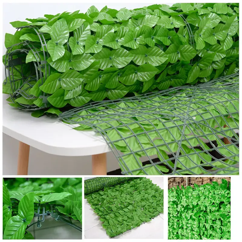 6M Artificial Hedge Fake Ivy Leaf Garden Fence Privacy Screening Roll Wall Panel 3