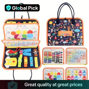 Busy Board Montessori Toys, Sensory Activity Board Toys for Kids, Educational Travel Toys for Girls & Boys, Activities for Learning Fine Motor Skills