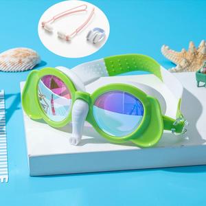 Swimming Goggles with Nose Clip & Earplugs, Waterproof Anti-fog HD Swimming Goggles, Swimming Equipment for Pool Beach Summer