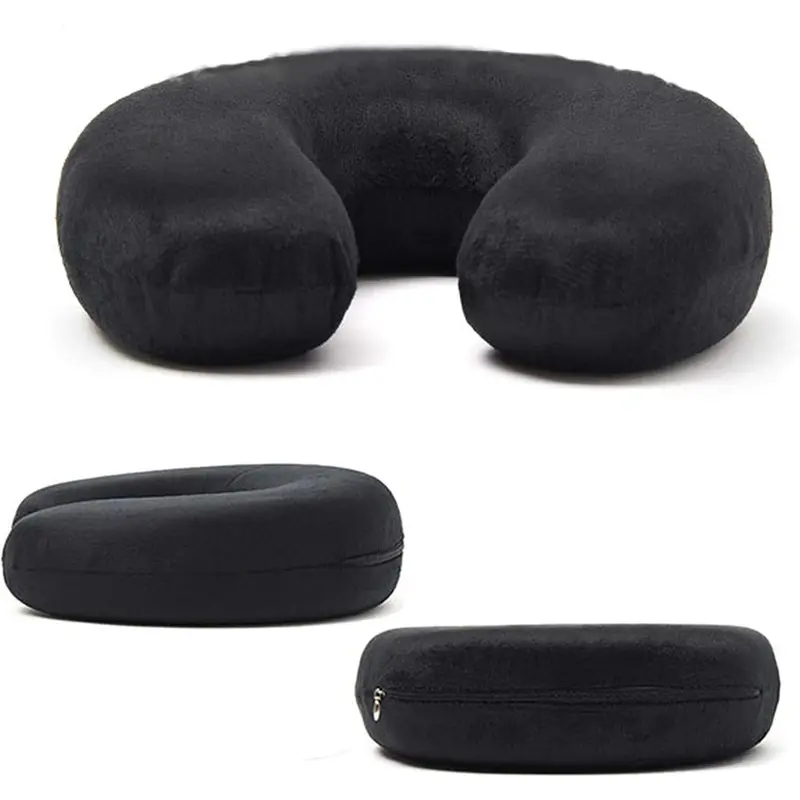 Neck pillow ,Memory Foam U Shape Travel Neck Pillow Soft Velour Cover for Head Support, Stress Relief,Airplane, Car, Home 1