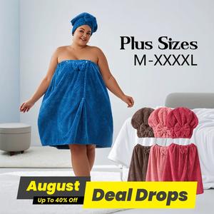 Plus Size Bath Skirt & Shower Cap Set, 2 Counts/set Adjustable Bath Skirt & Shower Cap, Thickened Bath Skirt, Nightwear, Ideal for Home Use, Travel, Sauna, and Spa, Womenswear, Loungewear, Sleep Dress