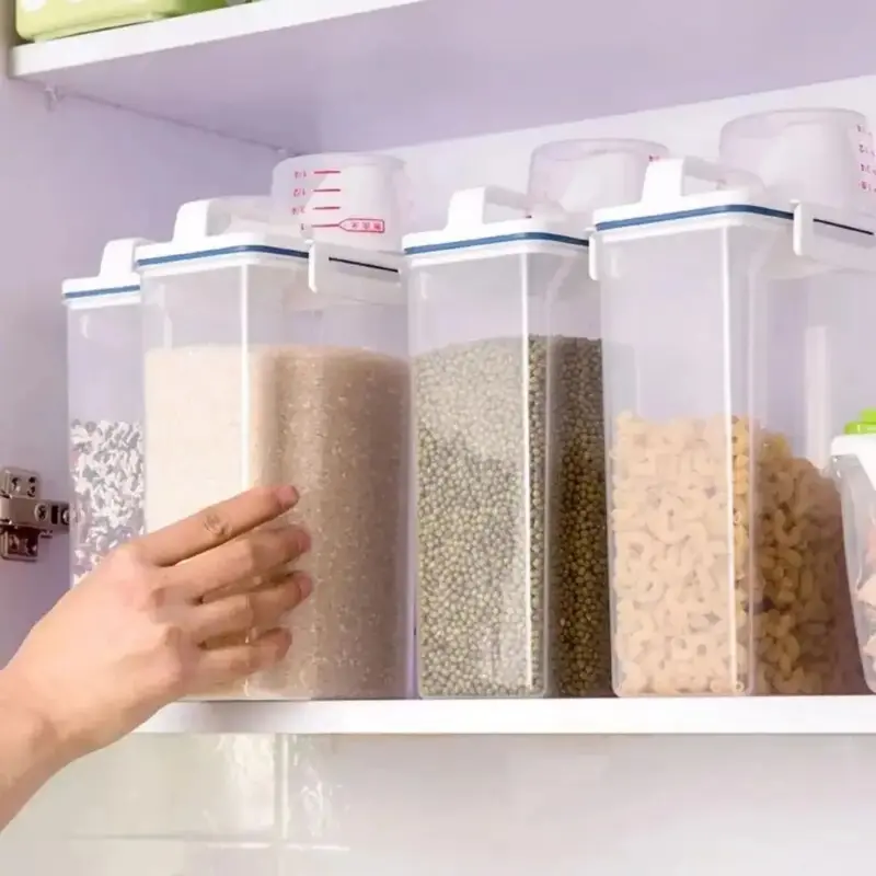 Rice & Grains Food Storage Canister 2L – Airtight Container with Measuring Cup | Moisture-Proof, Insect-Proof & Dust-Proof Kitchen Solution 5