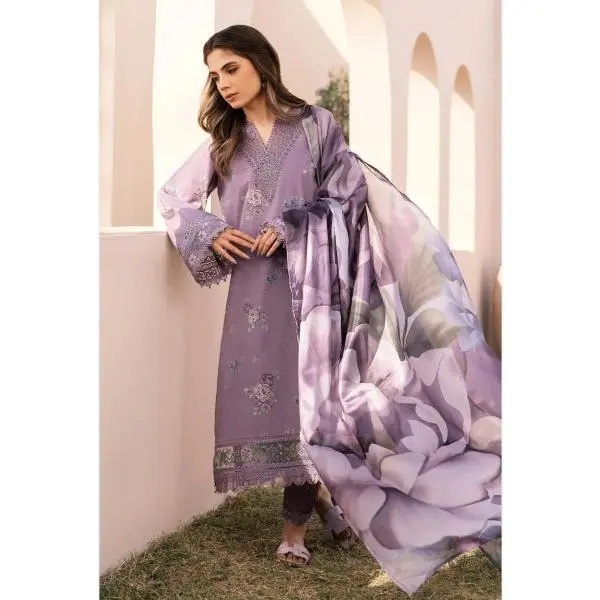 Baroque Embroided Lawn Three Piece Suit BR-LWN-PRP01 0