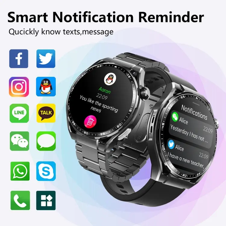 F200 Smart Health Watch ECG Electrocardiogram Blood Sugar Monitoring 1.55 Inch Round Screen, Black Silicone, Black Leather, Black Brown Leather, Black Milan, Black 3-Beads Steel, Black Bamboo, Black Gray Silicone 3