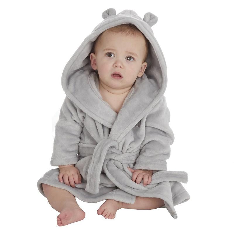 Personalised Baby Hooded Dressing Gown With Cute Ears 3