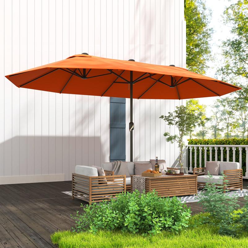 Outsunny 4.6m Double-Sided Garden Parasol - Orange 7