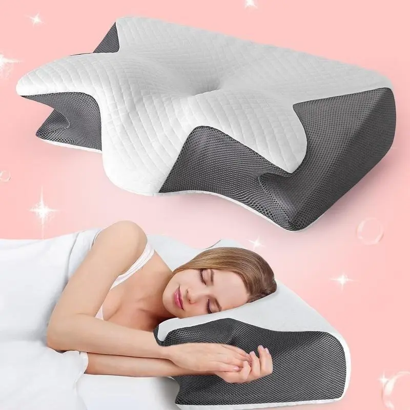Memory Foam Breathable Neck Pillow, 1 Count Neck Pillow with Washable Pillowcase, Soft & Comfortable Pillow for Side, Back & Stomach Sleepers