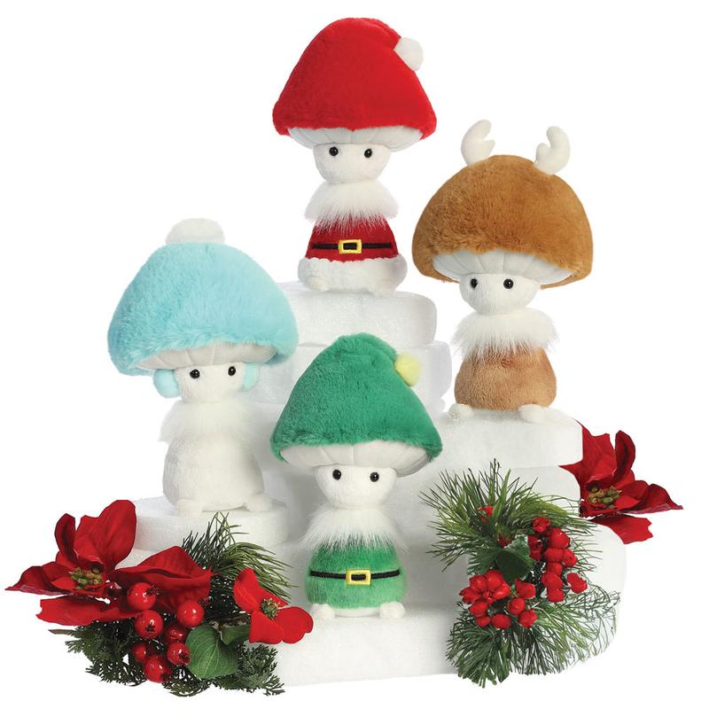 Sparkle Tales Fungi Soft Toy Earmuffs for Kids - Cute Mushroom toy wearing earmuffs for the winter and Christmas time plush 5