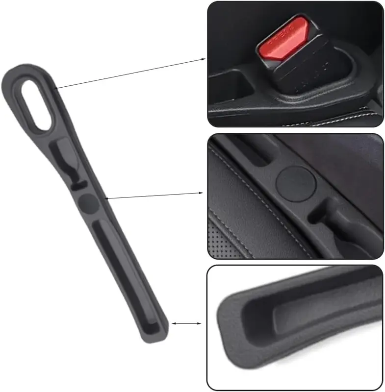 【UK SELLER 】2Pcs Car Seat Gap Filler Leakproof Plugging Strips, Universal Car Gap Filler Organiser, Prevents Falling Items,Auto Seat Gap Filler,Wipeable Waterproof (Black) 8