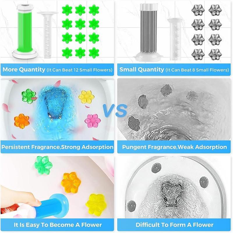 Product Introduction of Toilet cleaning Gel 6 colors /box long lasting toilet gel stamp cleaning products toilet cleaner toilet bowel deodorant gel toilet scent freshener odor removal gel Household Perfume Scented Multicolor 6