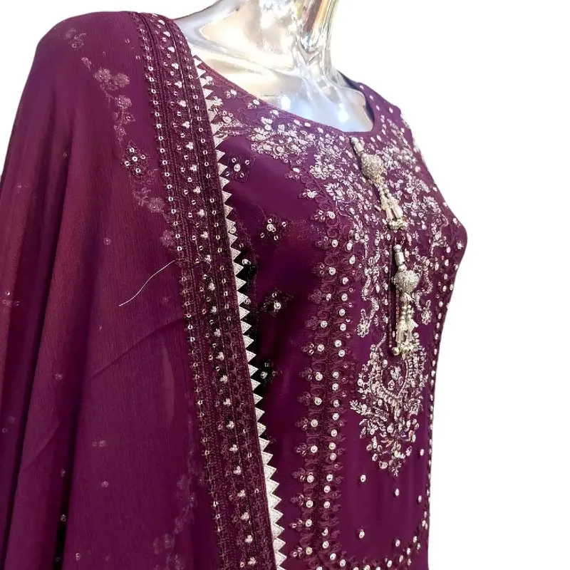 Women's Chiffon Plazo Suit Set - Perfect for Partywear - Dress, Traditional 1