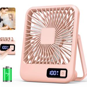 Desk Fan, Portable USB Rechargeable Fan, 180° Tilt Folding Personal Fan With Power Display, Waist Cooling Fan, Portable Fan for Greenhouse, 5 Speeds Adjustable Ultra-quiet Table Fan for Desktop, Home, Travel, Portable Fan