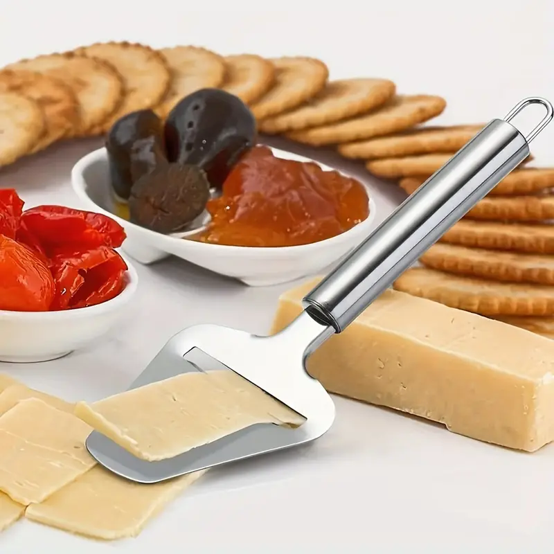 ORACEGRA     Stainless Steel Cheese Slicer (1pc) - Multifunctional with 4 Blades, Perfect for Cutting, Slicing, and Grating Cheese. A Great Addition to Cheese Tools for Baking and Cooking. 4