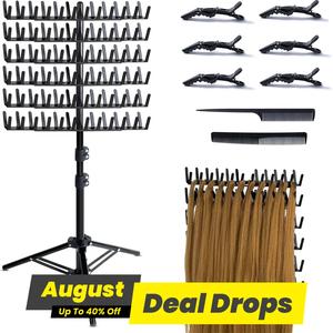 Hair Styling Tools, 5 Counts Bobby Pins & 1 Count Wig Support Display Stand & 2 Counts Comb, Hair Styling Set, Display Stand for Hair Styling Kit