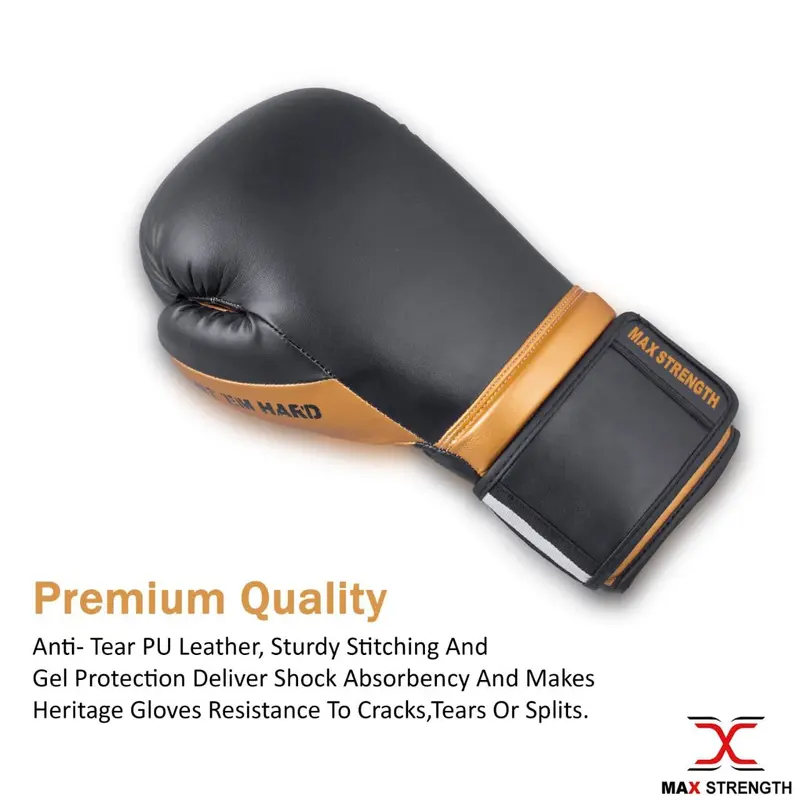 MAXSTRENGTH Boxing Sparring Gloves MMA Training Black/Golden 1  boxing 3