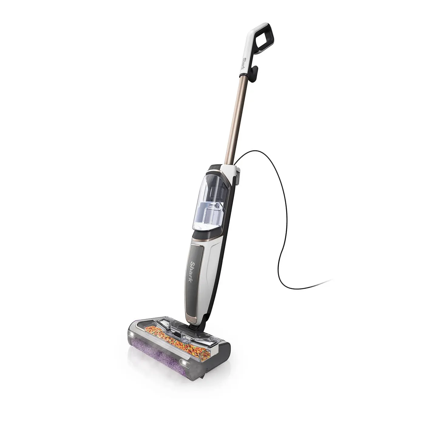 Shark SteamPickUp 3-in-1 Steam Mop for Hard Floors, Chemical-Free Cleaning, Cleans & Separates Wet & Dry Debris, 420ml Capacity, Inc. Extra Brush-roll, Storage Dock & Brush-Roll Holder, White SD200UK