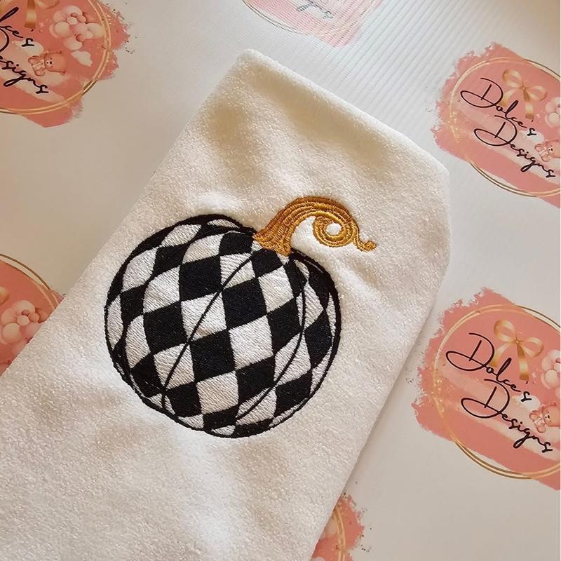 Mackenzie Childs Pumpkin Halloween Tea Towel Cleaning 2