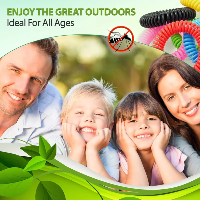 12 Pack Mosquito Repellent Bracelet | Non-Toxic Deet-Free Outdoor Bug Mosquito Bands | Insect Repellent, Waterproof Insect Repellent Bands Travel Essentials for Kids & Adults Lightweight 8