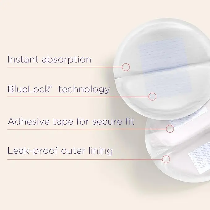 Breast Pads for nursing breastfeeding mothers, essential for hospital bag, thin super absorbent layers, discreet fit , 60 Count ( Pack of 1) 4
