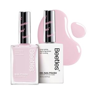 Beetles Pink Nail Polish & Gel Nail Polish Set – 2-Piece 15ml Gel & Nail Lacquer Duo for Long-Lasting, Salon-Quality Shine, Gift for DIY & Salon Manicures, Nail Care