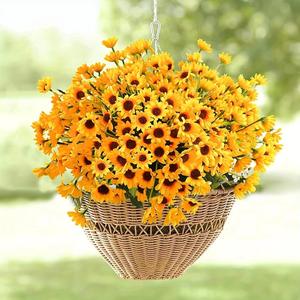 Artificial Sunflower, 6 Bouquets 24 Heads Faux Sunflower Bouquet, Fake Flower for Home Wedding Party Decoration, DIY Garden Crafts, Fruit