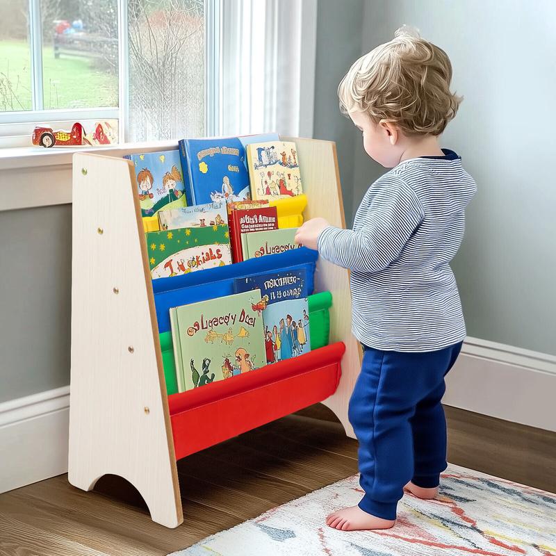 Children Rainbow Bookcase Bookshelf Storage Book Shelf Children Rack Toddler - Durable and Safe 2