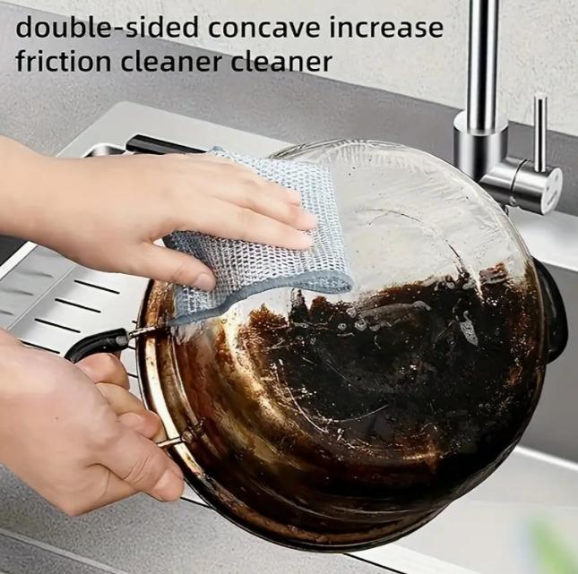 Product Introduction of 3 X wire Mesh Microfibre Cleaning Cloths Towels Kitchen Cleaning Scratch Free Set Steel 6